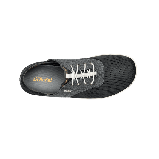 OLUKAI NOHEA MOKU LACE SHOE - DARK SHADOW - TOP VIEW