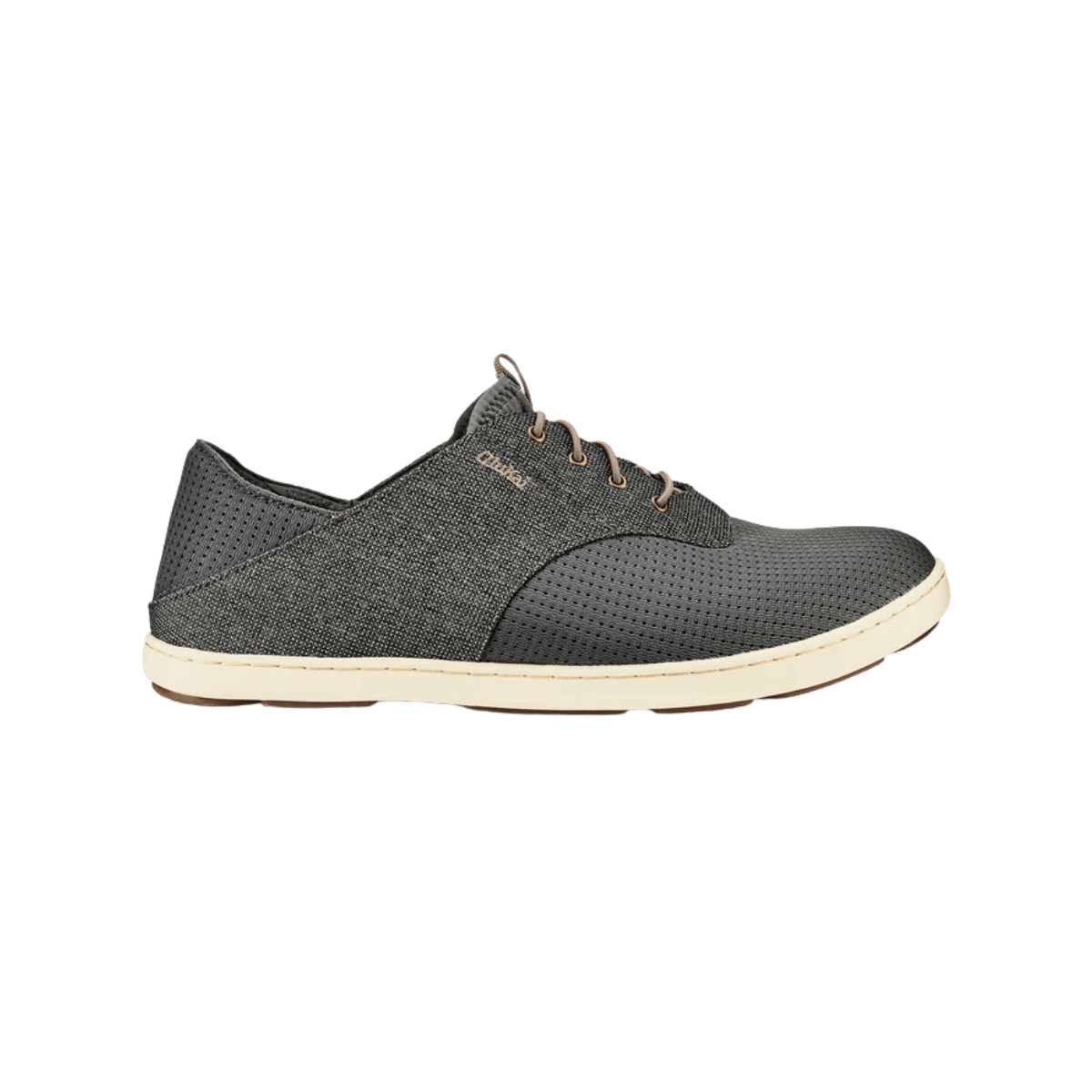 OLUKAI NOHEA MOKU LACE SHOE - CHARCOAL/CLAY - SIDE VIEW