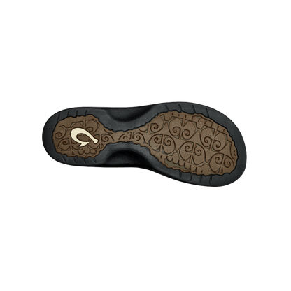 OLUKAI W 'OHANA FLIP - BLACK - BOTTOM VIEW
