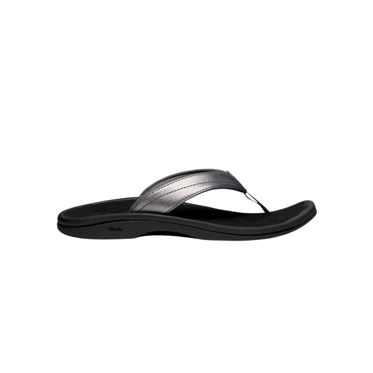 OLUKAI W 'OHANA FLIP - PEWTER/BLACK - SIDE VIEW