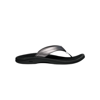 OLUKAI W 'OHANA FLIP - PEWTER/BLACK - SIDE VIEW
