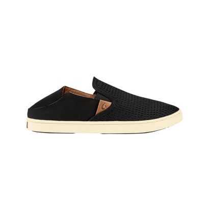 OLUKAI PEHUEA SLIP-ON SHOES - BLACK - SIDE VIEW
