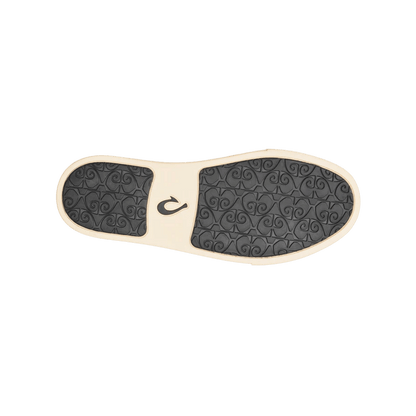 OLUKAI PEHUEA SLIP-ON SHOES - BLACK - BOTTOM SOLE VIEW