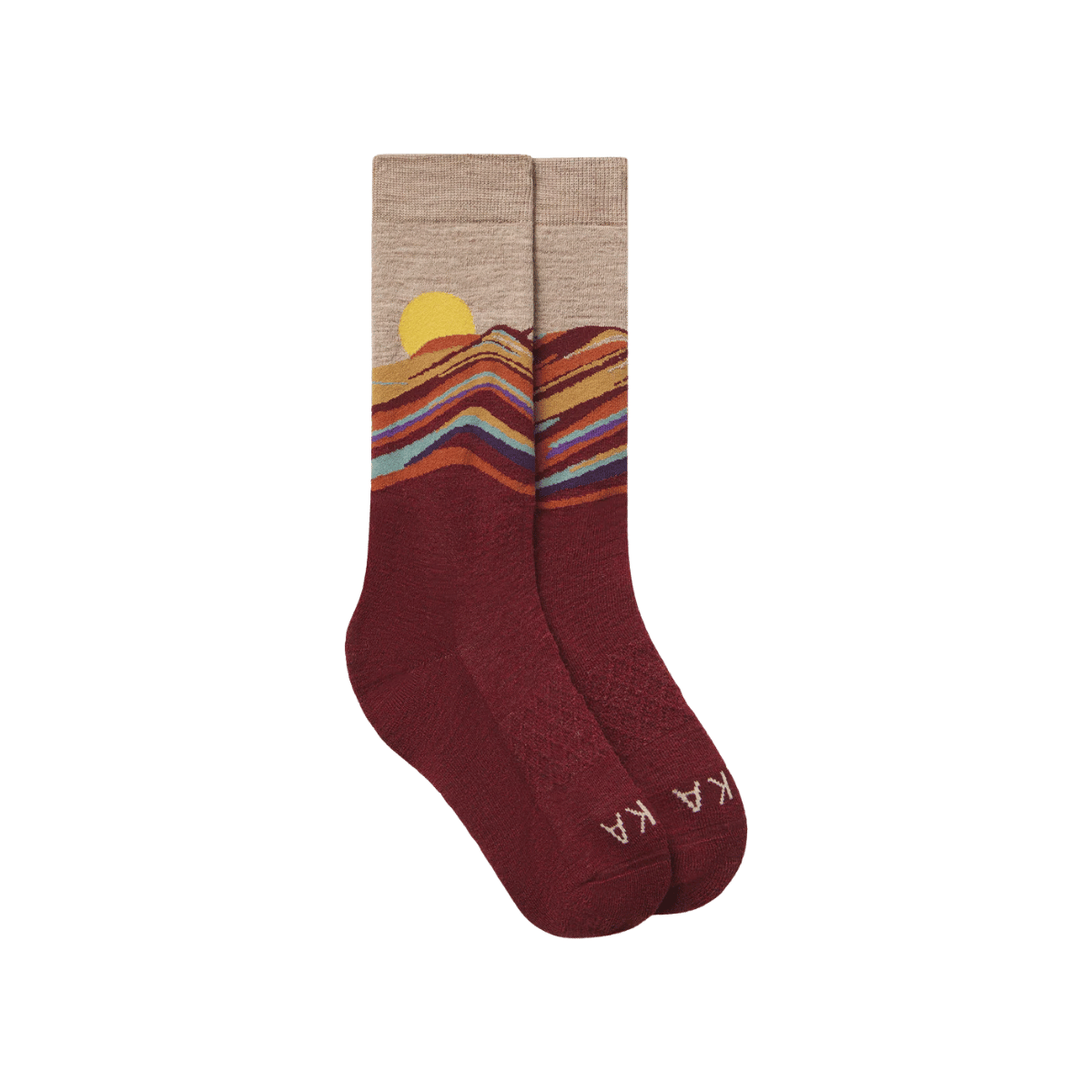 PAKA ESSNTL RAINBOW MTN CREW SOCKS CLAY