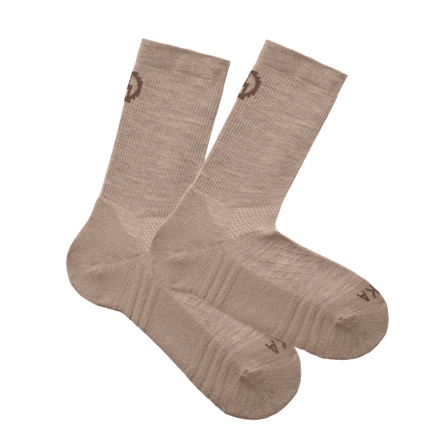 PAKA TRAIL CREW SOCKS- WALNUT