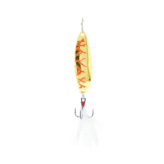CLAM PANFISH LEECH FLUTTER SPOON - 1/32OZ - GLOW RED LIGHTNING