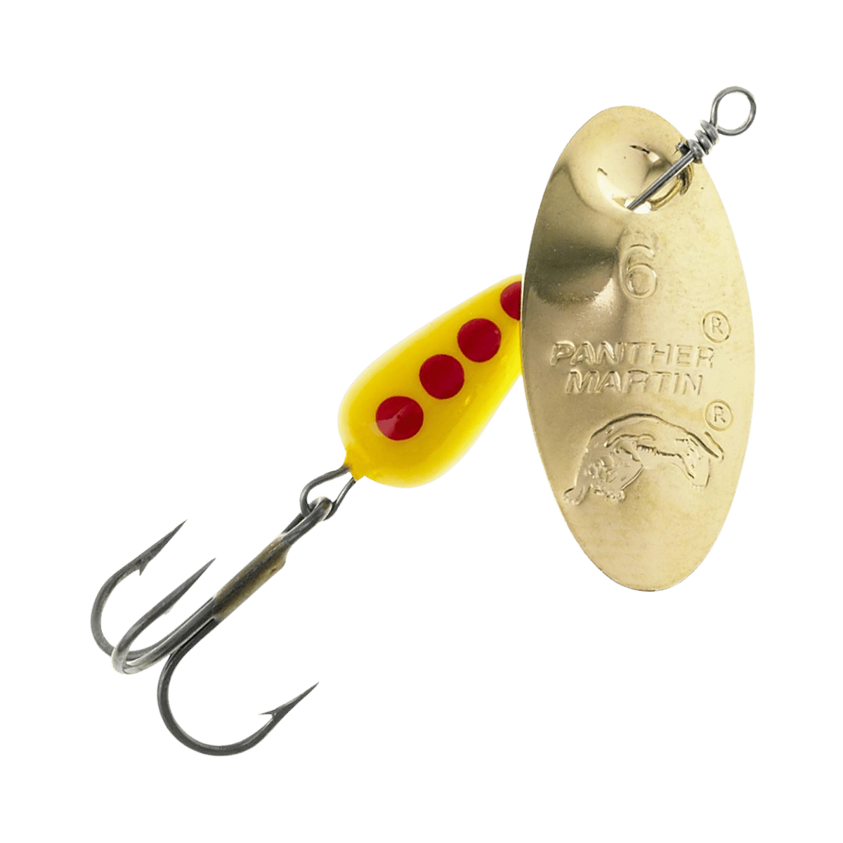 PANTHER MARTIN CLASSIC REGULAR SPINNER 1/8 OZ GOLD, BLACK/YELLOW DOT