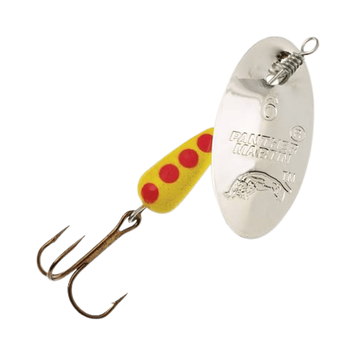 PANTHER MARTIN CLASSIC REGULAR SPINNER 1/8 OZ SILVER, YELLOW/RED DOT