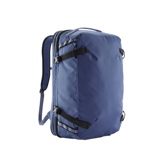 PATAGONIA BLACK HOLE MLC 45L, CURRENT BLUE, FRONT ANGLE