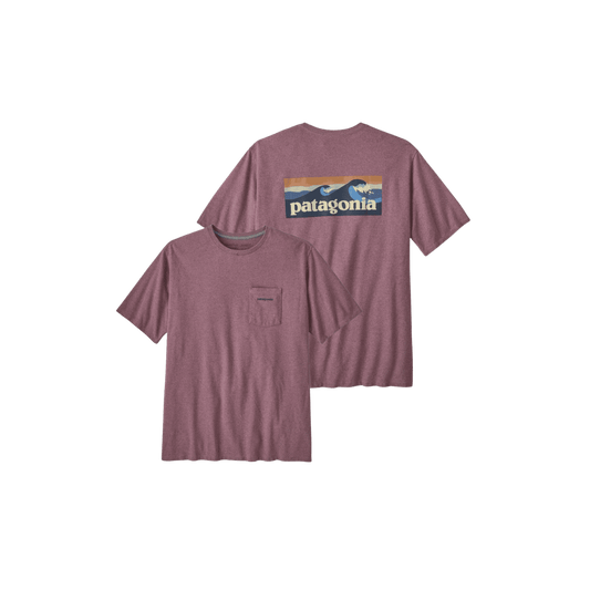 PATAGONIA BOARDSHORT LOGO PKT RSPNSIBI T EVENING MAUVE