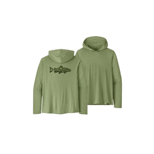 PATAGONIA CAP COOL DLY GRAPHIC HOODY RLX SALVIA GREEN X DYE