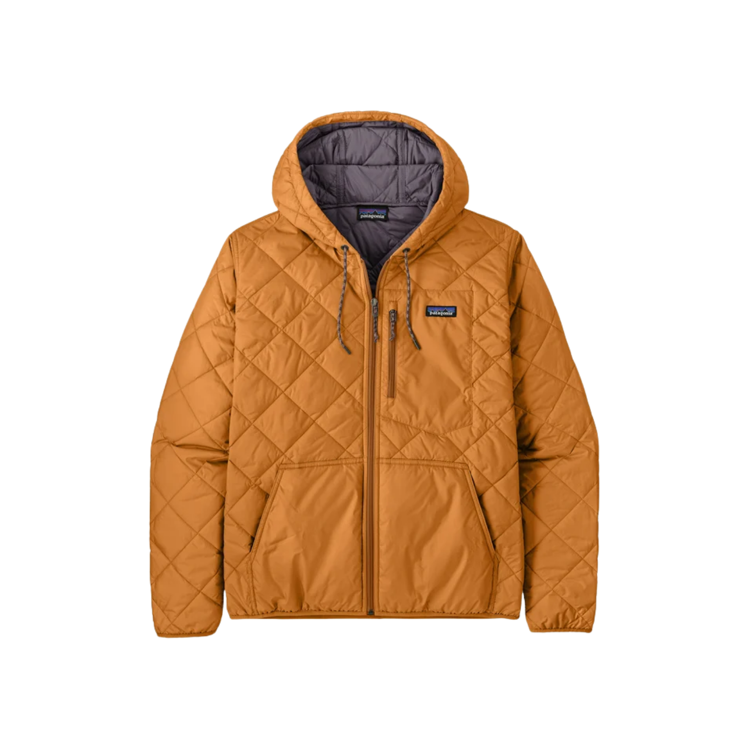 PATAGONIA DIAMOND QUILTED BOMBER HOODY CINNAMON BROWN