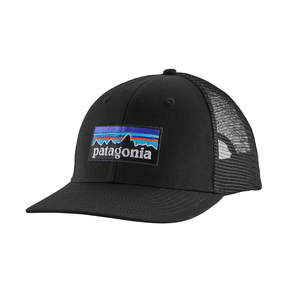 PATAGONIA P-6 LOGO TRUCKER HAT - BLACK - ONE SIZE