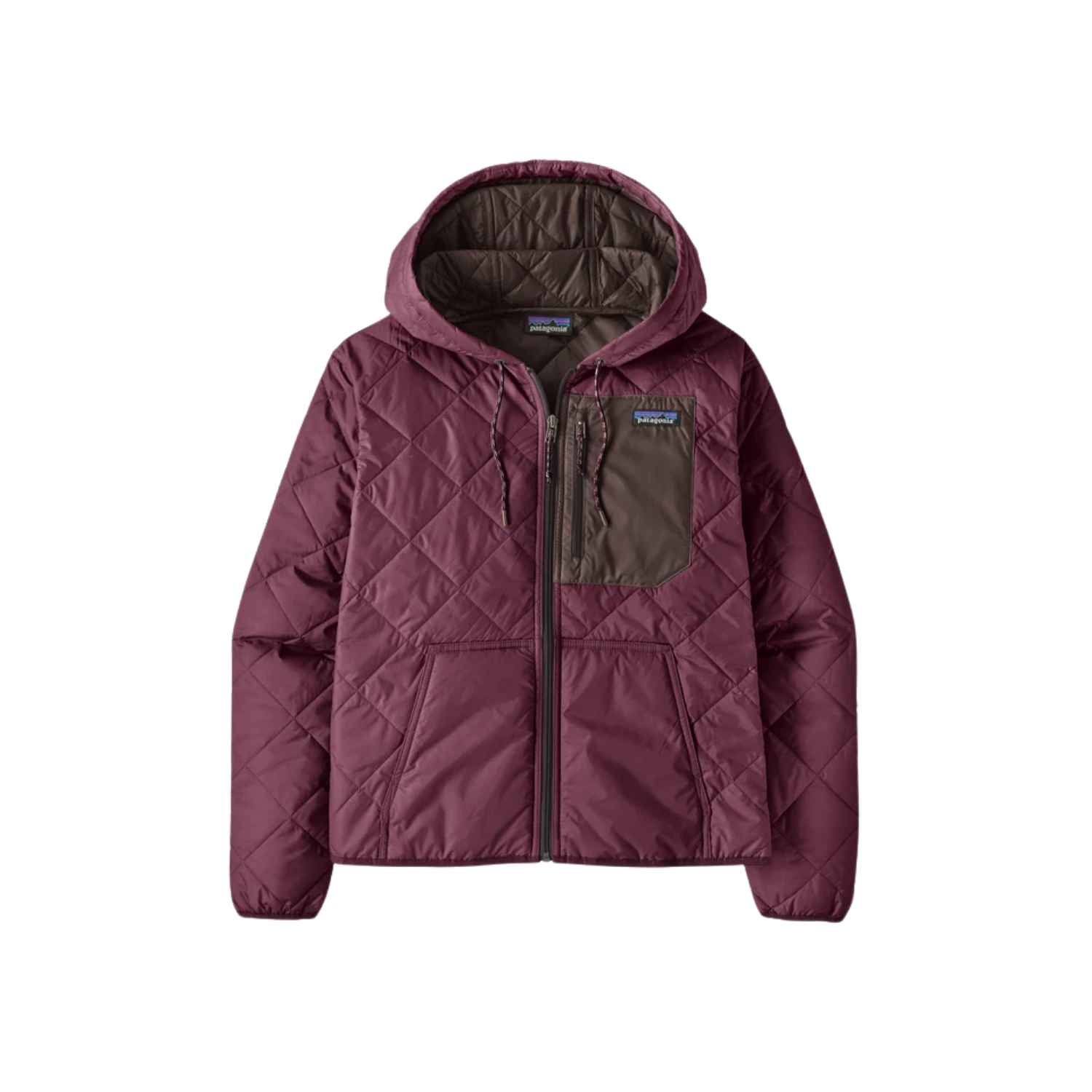 PATAGONIA W DIAMOND QUILTED BOMBER HOODY BERRY FIG