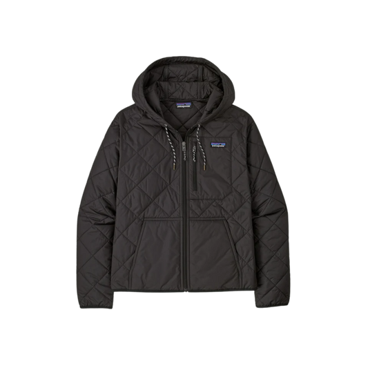 PATAGONIA W DIAMOND QUILTED BOMBER HOODY BLACK BLACK