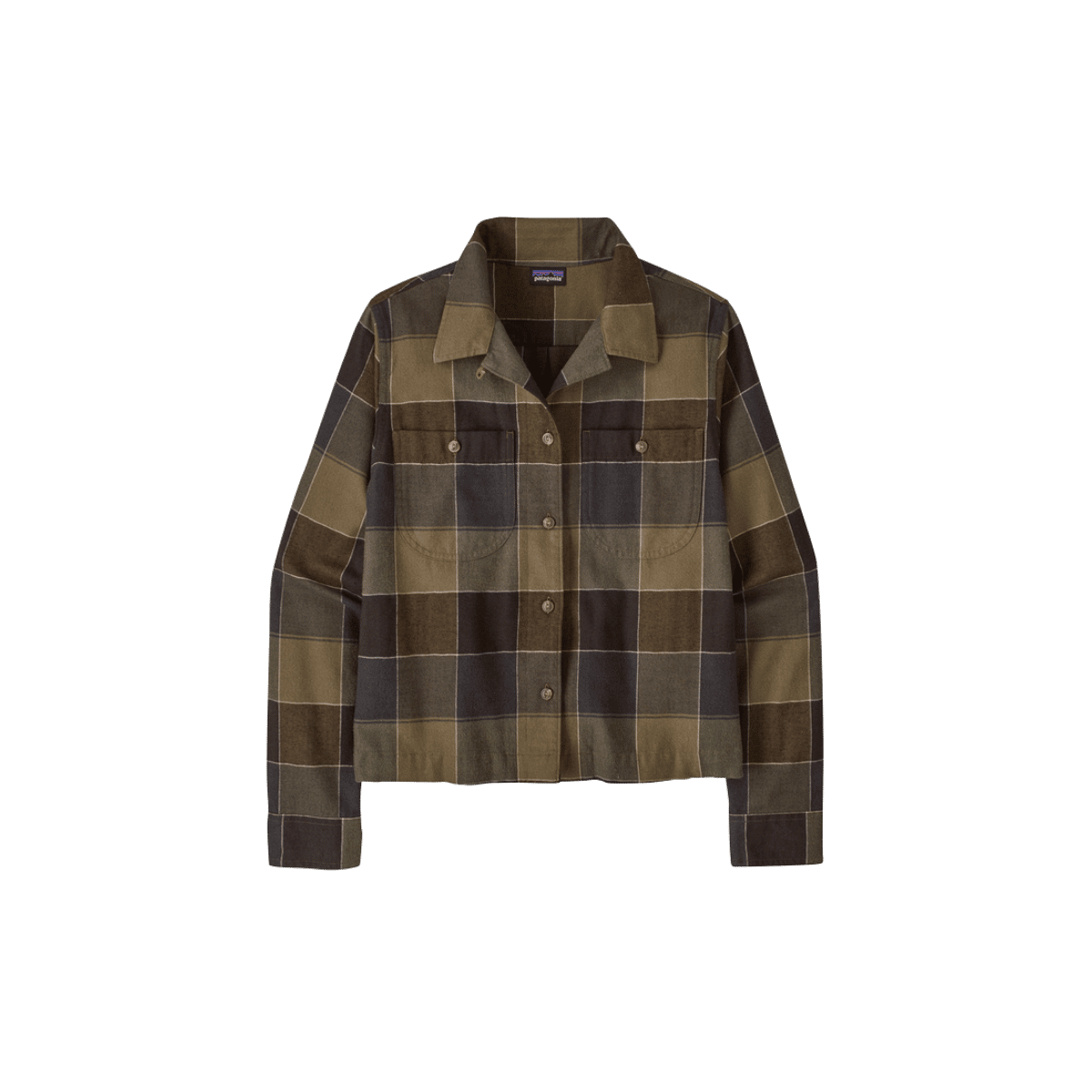 PATAGONIA W LW FJORD FLANNEL CAMP SHIRT SNOW BASIN GREEN
