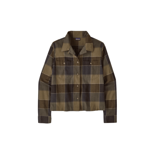PATAGONIA W LW FJORD FLANNEL CAMP SHIRT SNOW BASIN GREEN