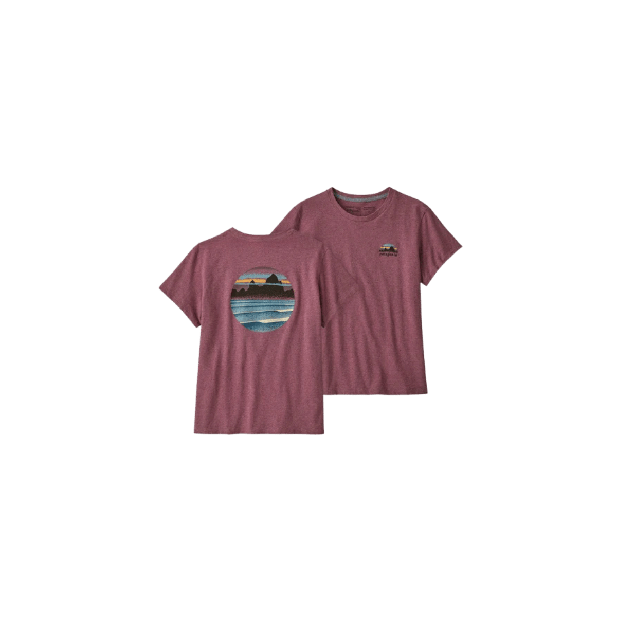PATAGONIA W SKYLINE STENCIL RSPNSBL TEE EVENING MAUVE