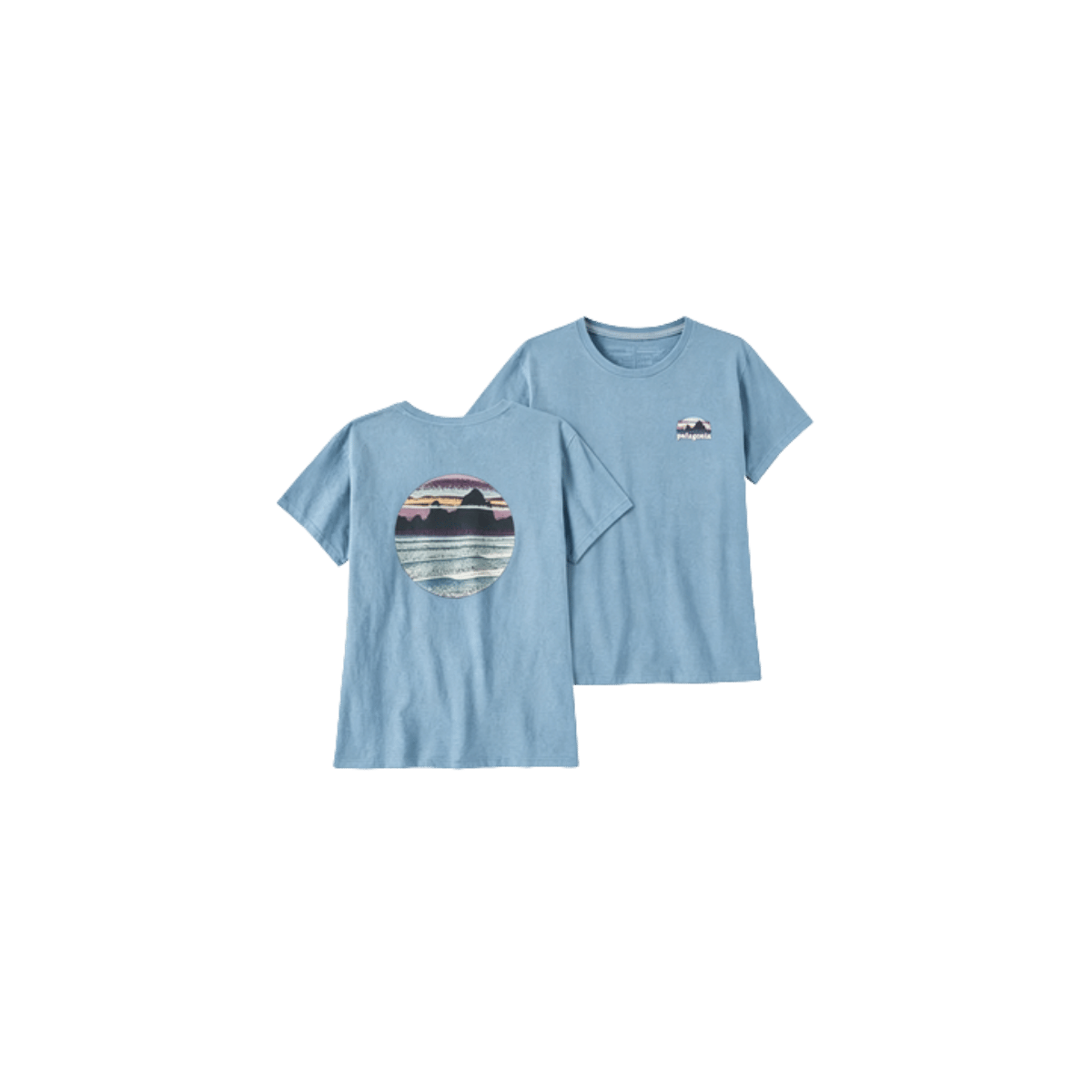 PATAGONIA W SKYLINE STENCIL RSPNSBL TEE STEAM BLUE