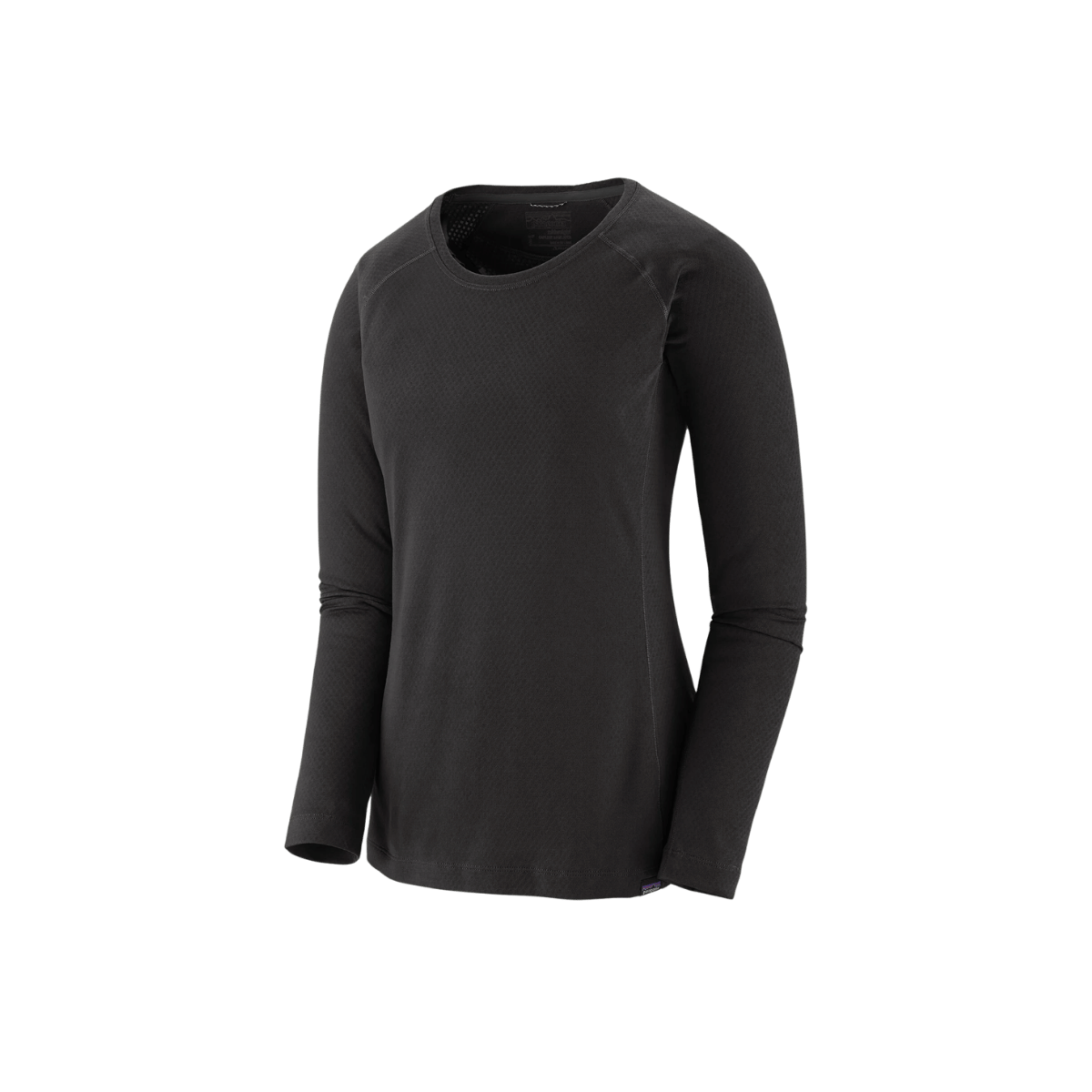 PATAGONIA WOMEN'S CAPILENE MIDWEIGHT CREW, XS, SM, MD, LG, XL, BLACK, FRONT ANGLE
