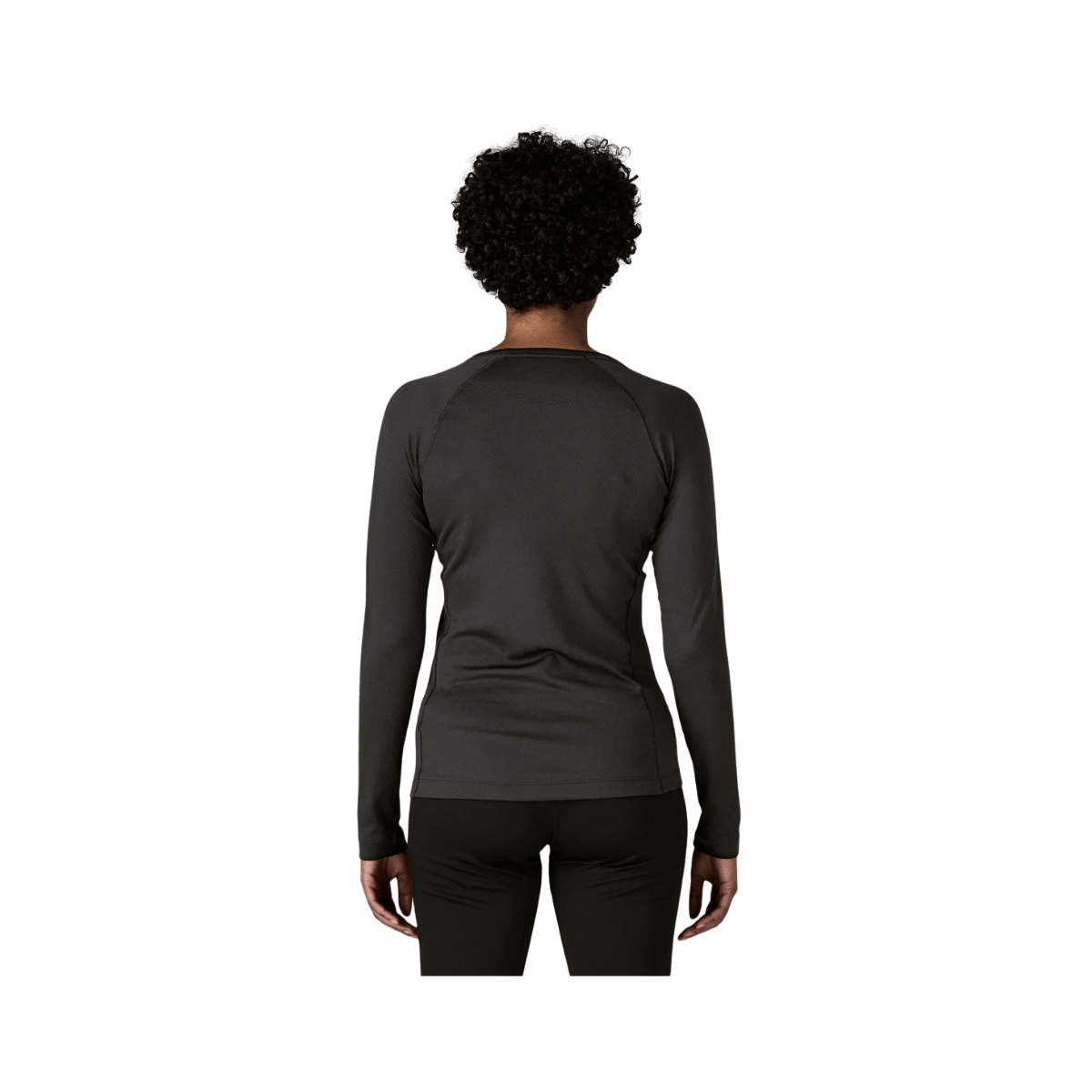 PATAGONIA WOMEN'S CAPILENE MIDWEIGHT CREW, XS, SM, MD, LG, XL, BLACK, BACK ANGLE FIT