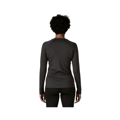 PATAGONIA WOMEN'S CAPILENE MIDWEIGHT CREW, XS, SM, MD, LG, XL, BLACK, BACK ANGLE FIT