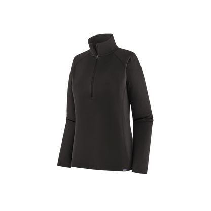 PATAGONIA WOMEN'S CAPILENE MIDWEIGHT ZIP-NECK, SM, MD, LG, XL, BLACK, FRONT ANGLE