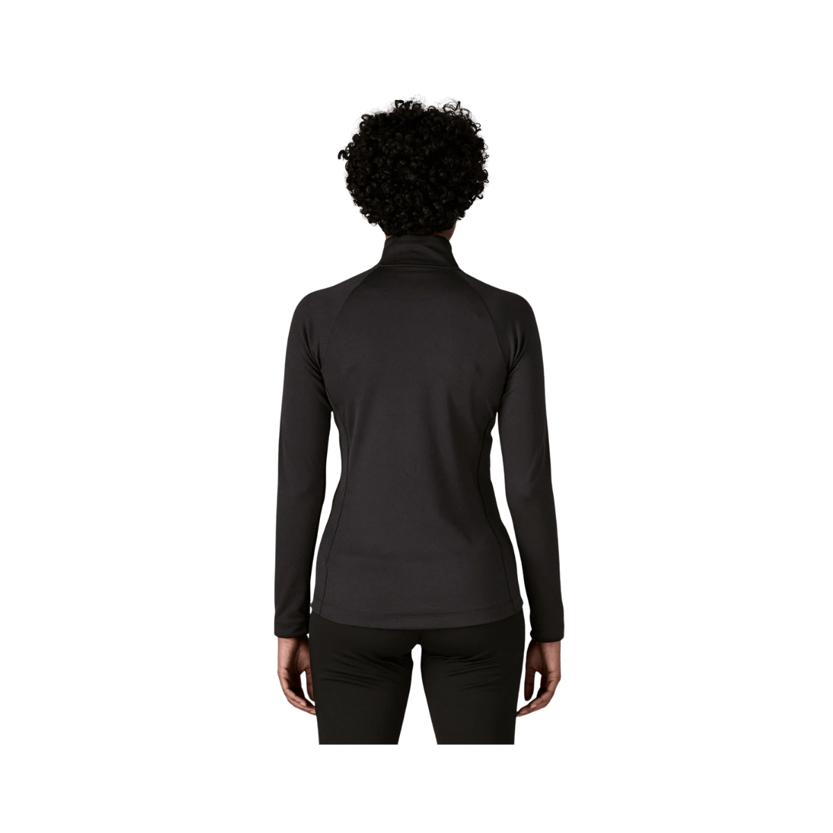 PATAGONIA WOMEN'S CAPILENE MIDWEIGHT ZIP-NECK, SM, MD, LG, XL, BLACK, BACK ANGLE FIT