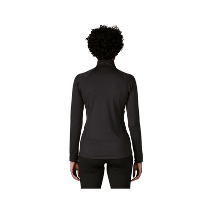 PATAGONIA WOMEN'S CAPILENE MIDWEIGHT ZIP-NECK, SM, MD, LG, XL, BLACK, BACK ANGLE FIT