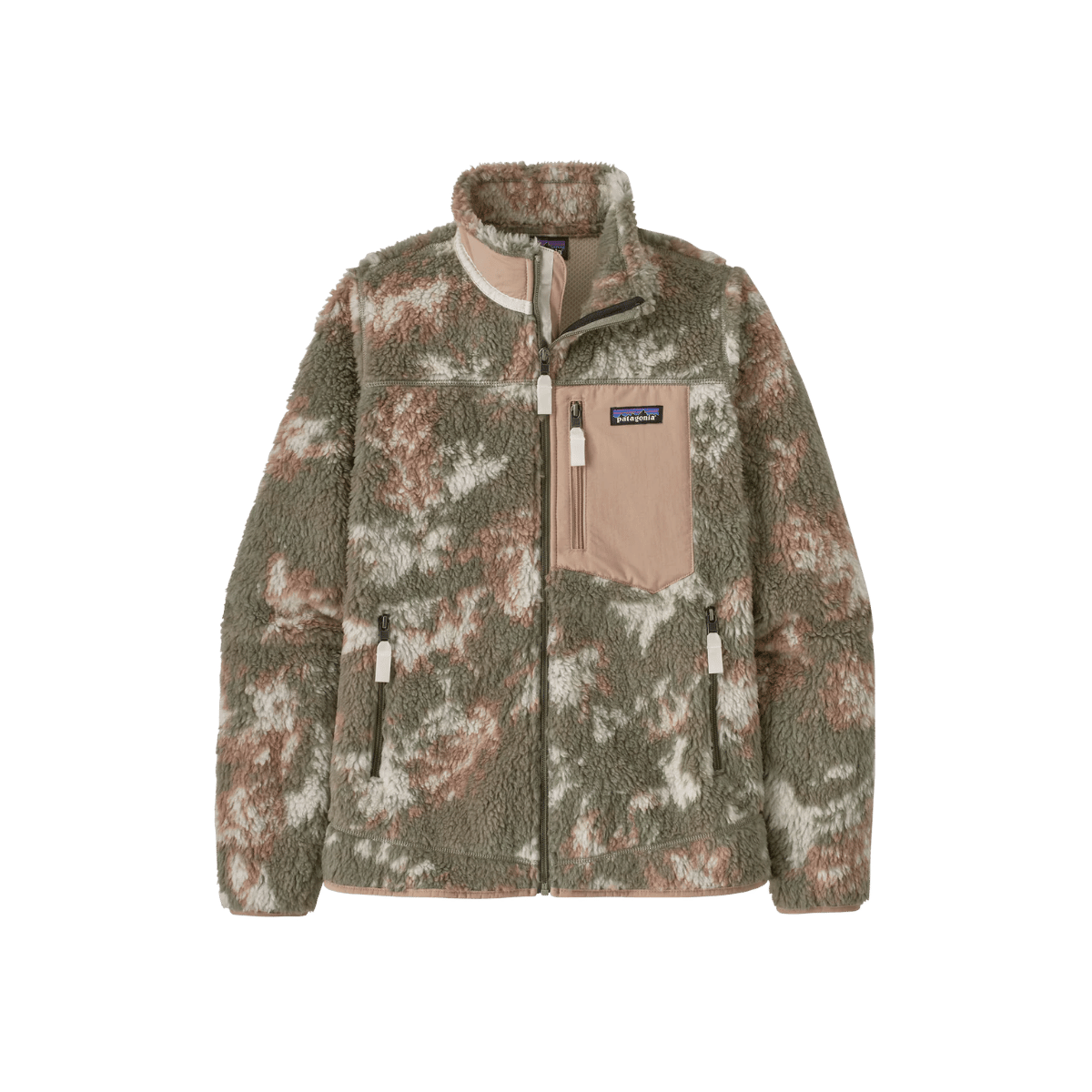 PATAGONIA WOMEN'S CLASSIC RETRO-X JACKET, SNOW PINE GREEN, FRONT ANGLE, SM, MD, LG