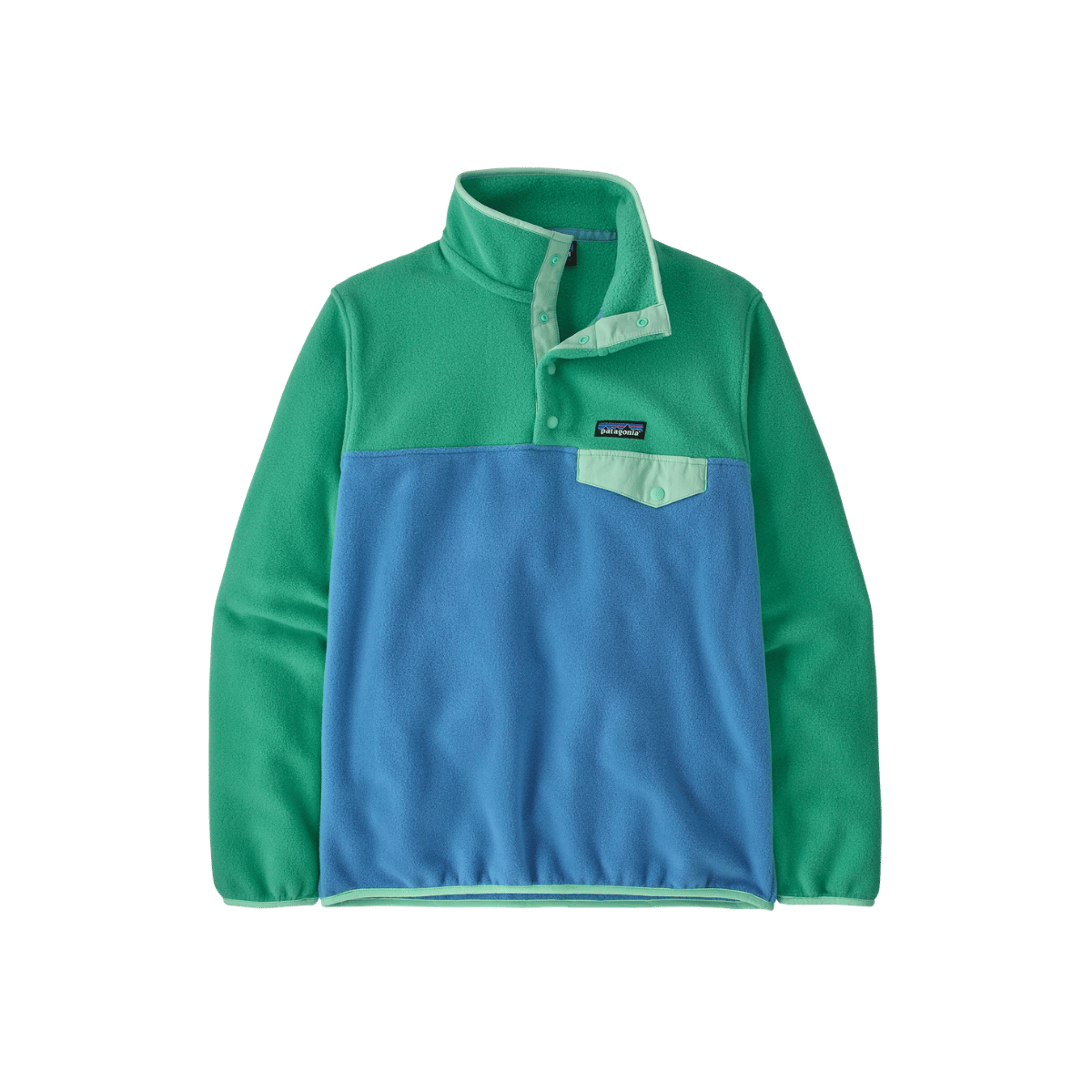 PATAGONIA WOMEN'S LIGHTWEIGHT SYNCHILLA SNAP-T PULLOVER, WAVY BLUE, FRONT ANGLE, SM, MD, LG, XL