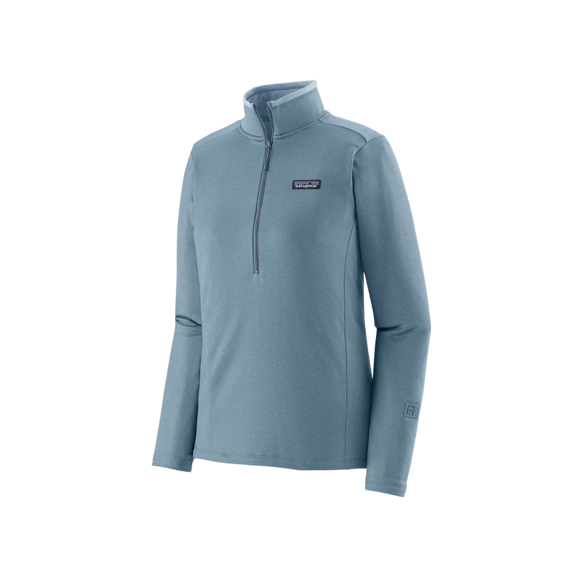 PATAGONIA WOMEN'S R1 DAILY ZIP NECK, PLUM GREY, FRONT ANGLE, SM, MD, LG, XL