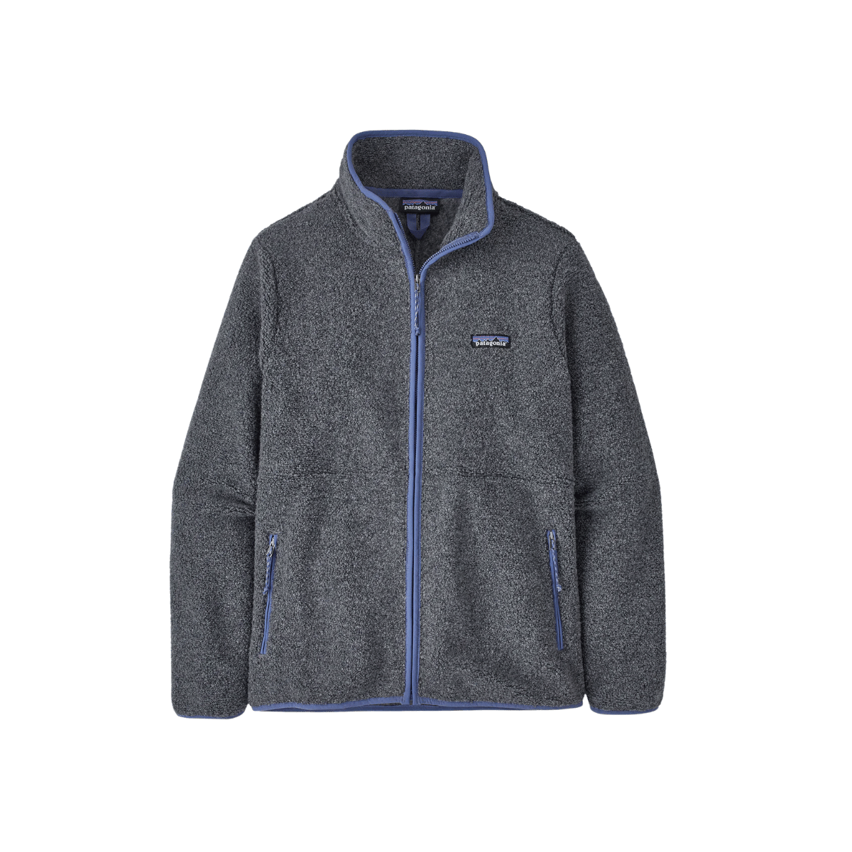 PATAGONIA WOMEN'S RECLAIMED FLEECE JACKET, NOBLE GREY, FRONT ANGLE, SM, MD, LG, XL