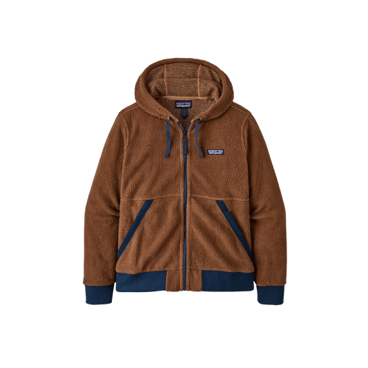 PATAGONIA WOMEN'S SHEARLING HOODY, BEER BOTTLE BROWN, FRONT ANGLE, SM, MD, LG, XL