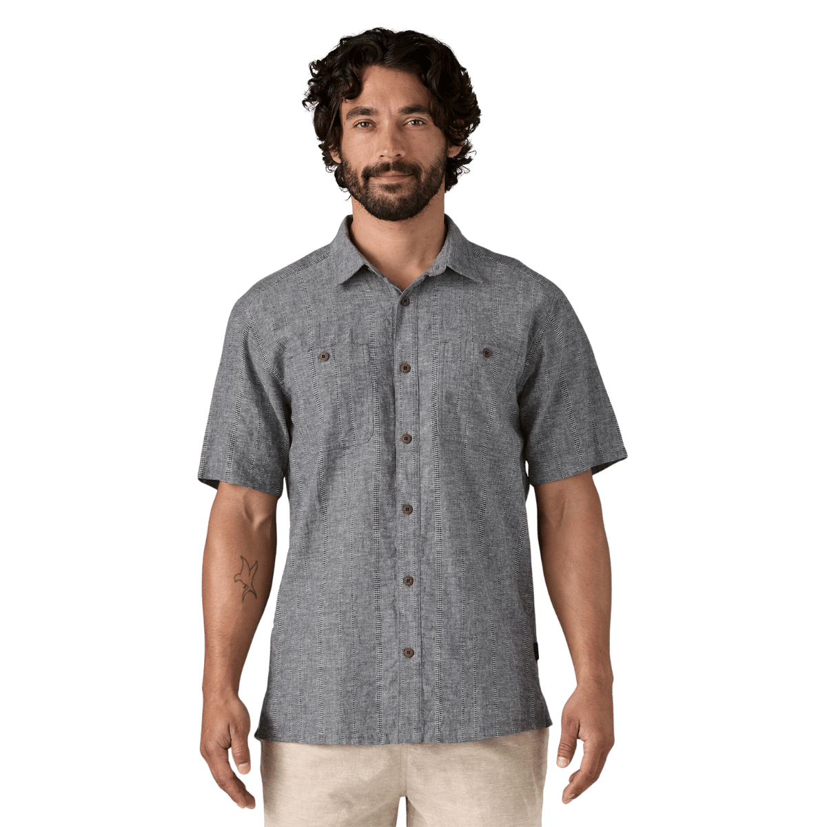 PATAGONIA BACK STEP SHIRT - SWELL DOBBY: NEW NAVY WW FRONT