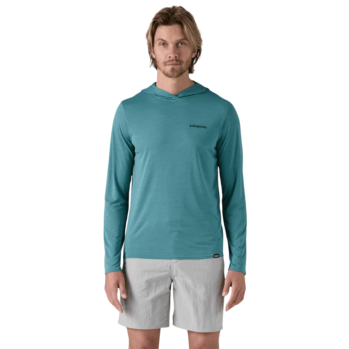 PATAGONIA CAPILENE COOL DAILY GRAPH HOODY - WETLAND BLUE WW FRONT