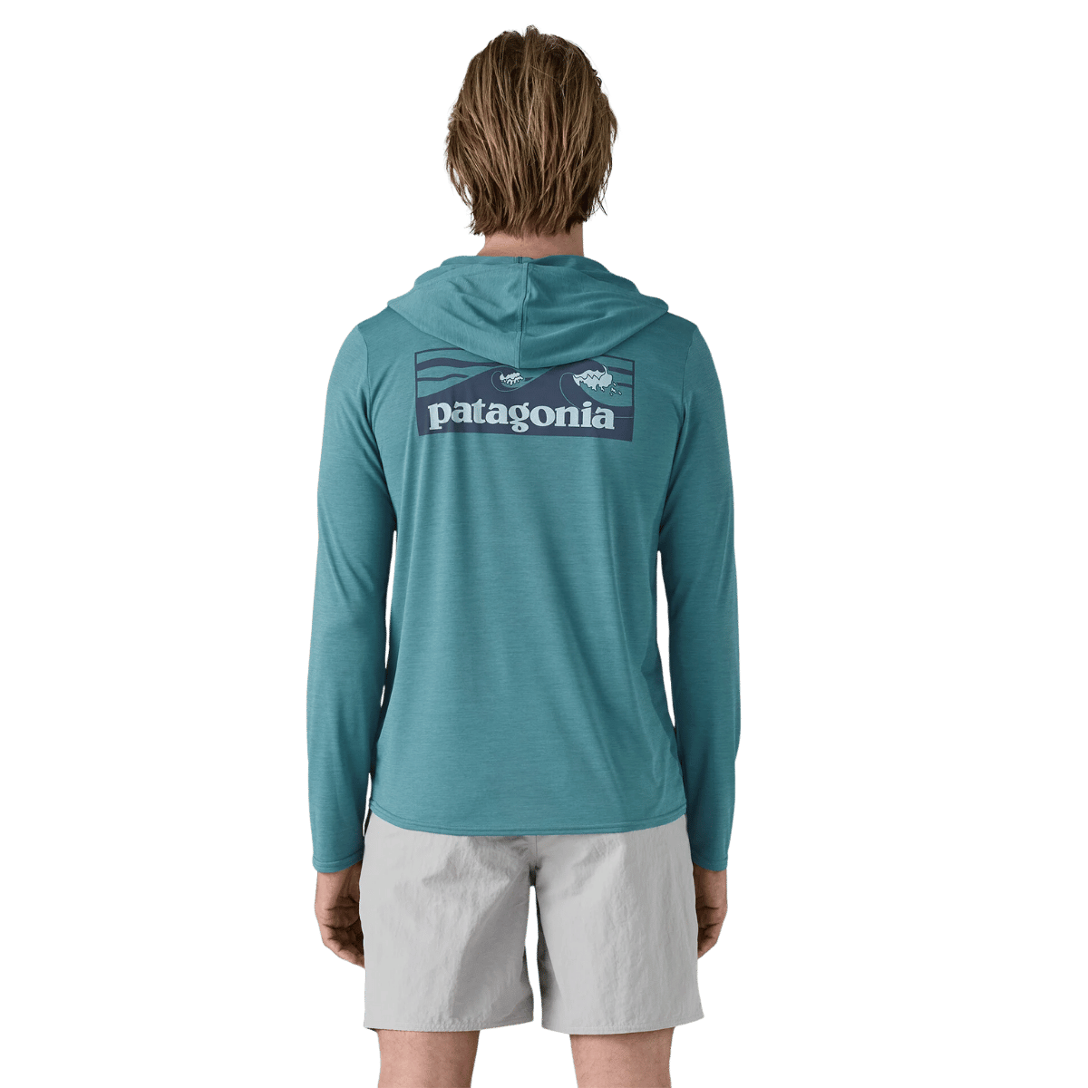 PATAGONIA CAPILENE COOL DAILY GRAPH HOODY - WETLAND BLUE WW BACK