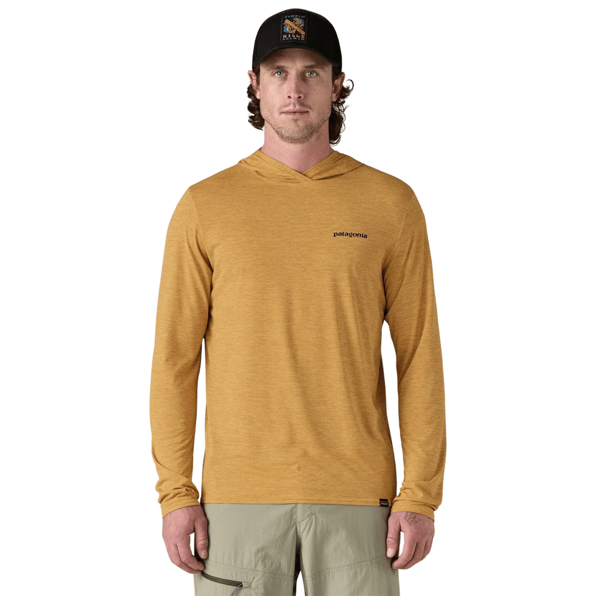 PATAGONIA CAPILENE COOL DAILY GRAPHIC HOODY - BEESWAX TAN WW FRONT