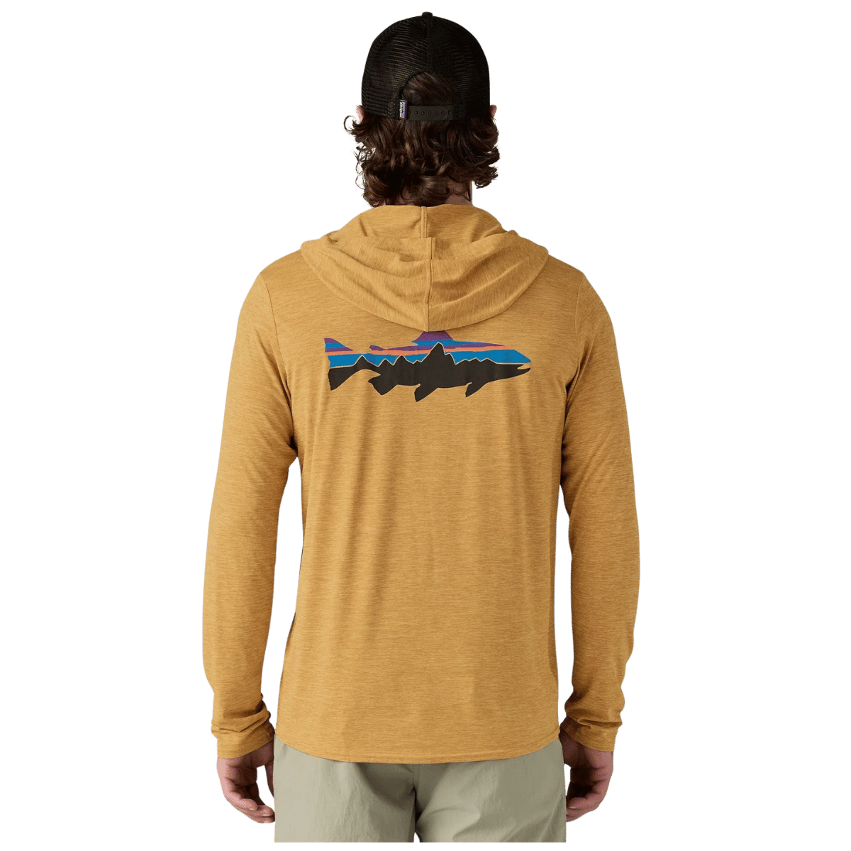 PATAGONIA CAPILENE COOL DAILY GRAPHIC HOODY - BEESWAX TAN WW BACK