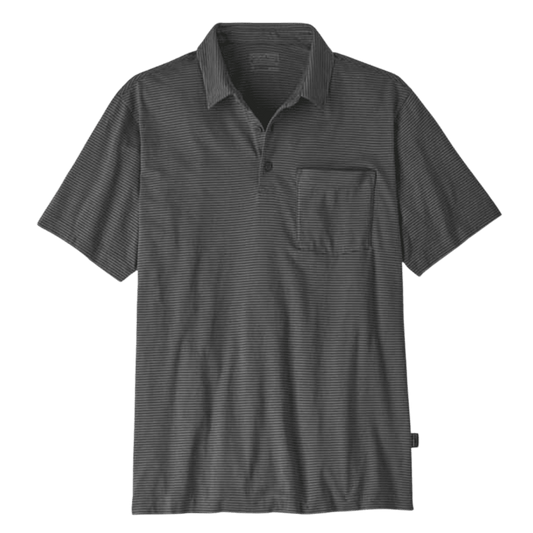 PATAGONIA MEN'S COTTON IN CONVERSON LIGHTWEIGHT POLO - FORGE GREY - FRONT VIEW