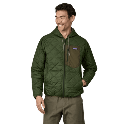 PATAGONIA DIAMOND QUILTED BOMBER HOODY - TORREY PINE GREEN