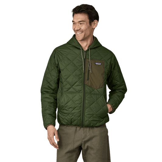PATAGONIA DIAMOND QUILTED BOMBER HOODY - TORREY PINE GREEN