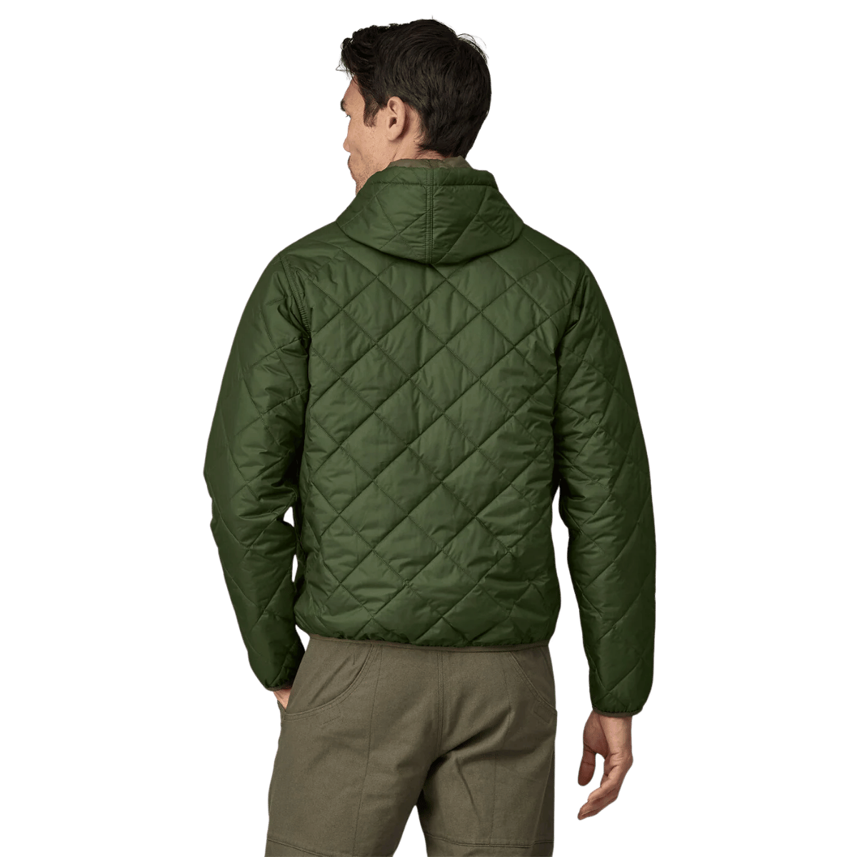 PATAGONIA DIAMOND QUILTED BOMBER HOODY - TORREY PINE GREEN