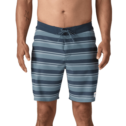 PATAGONIA HYDROPEAK BOARDSHORTS 18" - TWINNIE STRIPE: STILL BLUE WW FRONT