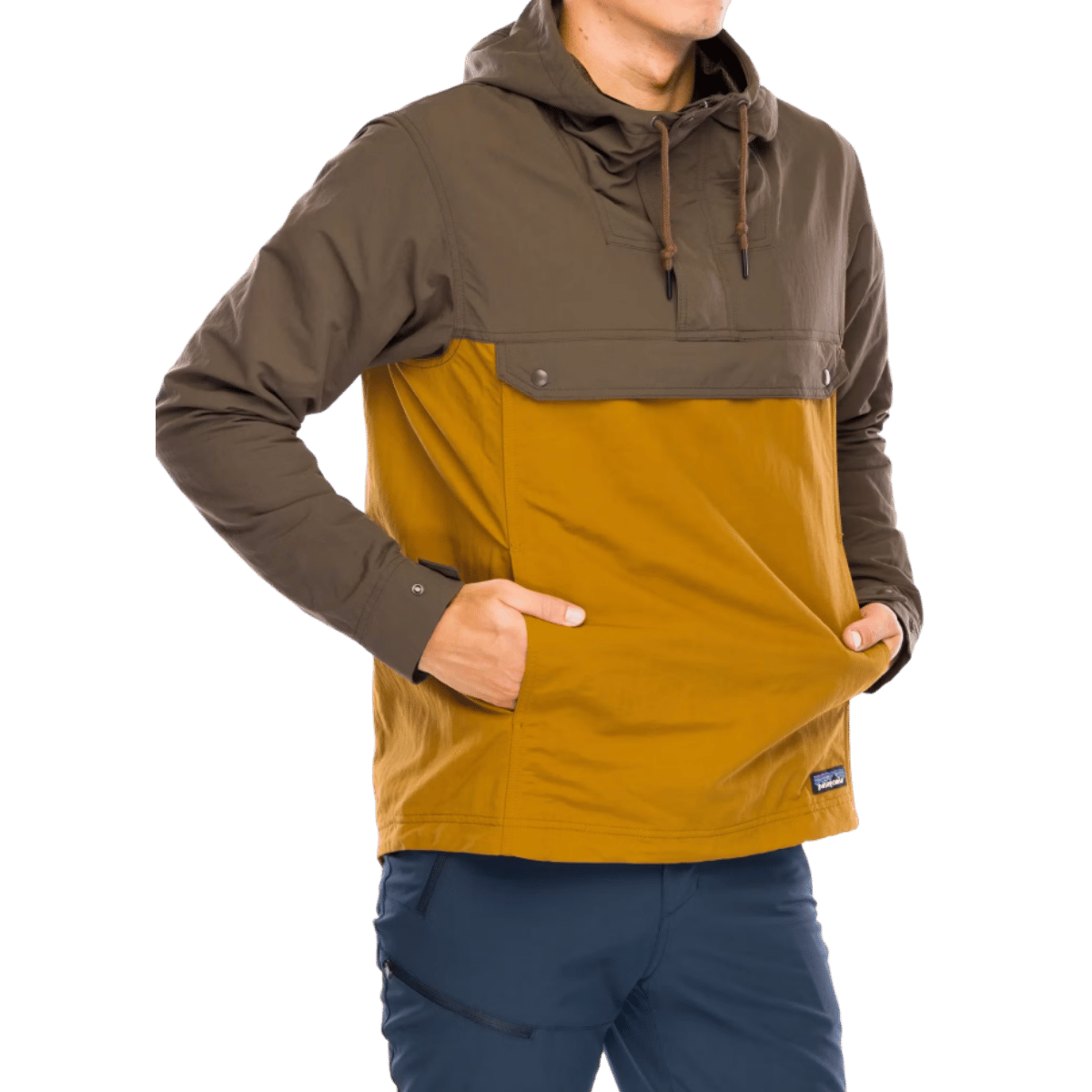 PATAGONIA ISTHMUS ANORAK - SHELTER BROWN WW FRONT WITH POCKET