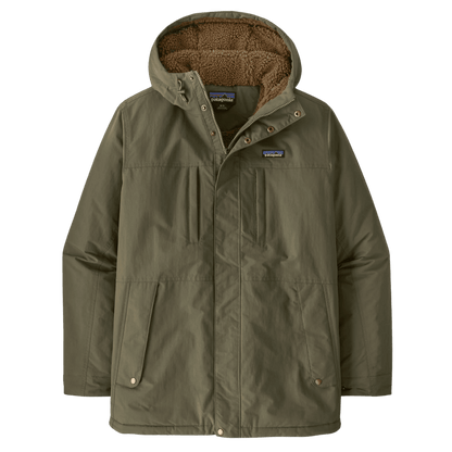 PATAGONIA MEN'S ISTHMUS PARKA HOODED JACKET - BASIN GREEN - FRONT VIEW