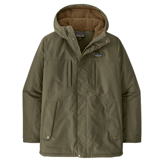 PATAGONIA MEN'S ISTHMUS PARKA HOODED JACKET - BASIN GREEN - FRONT VIEW