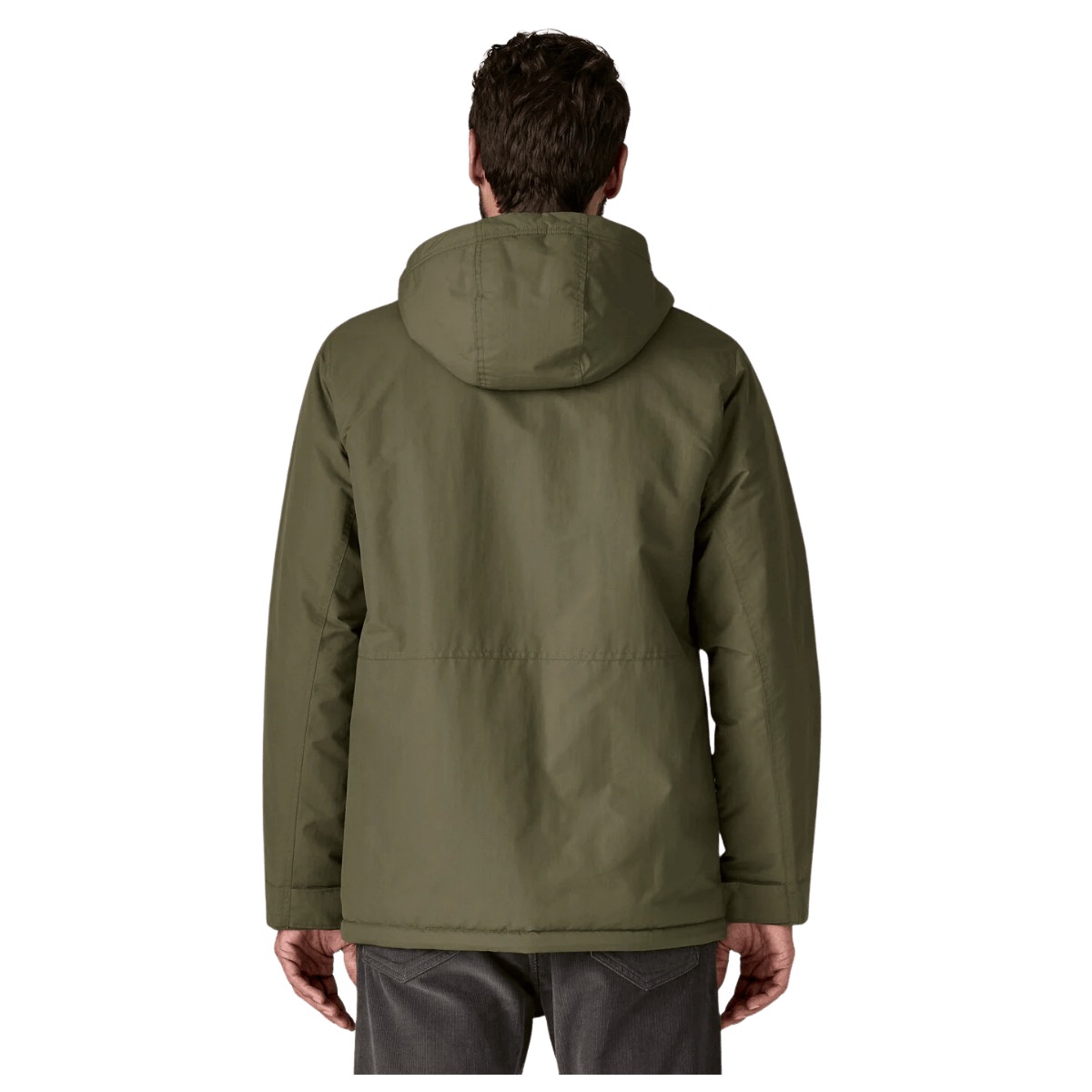 PATAGONIA MEN'S ISTHMUS PARKA HOODED JACKET - BASIN GREEN - BACK VIEW WW