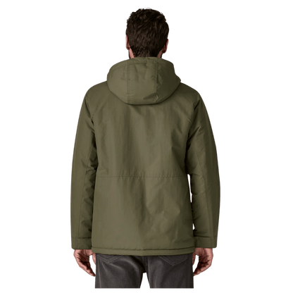 PATAGONIA MEN'S ISTHMUS PARKA HOODED JACKET - BASIN GREEN - BACK VIEW WW