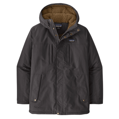 PATAGONIA MEN'S ISTHMUS PARKA HOODED JACKET - INK BLACK - FRONT VIEW